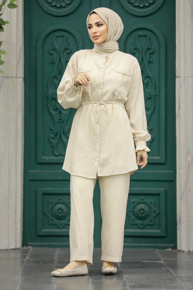 Beige Hijab Dual Suit 5899BEJ - 3