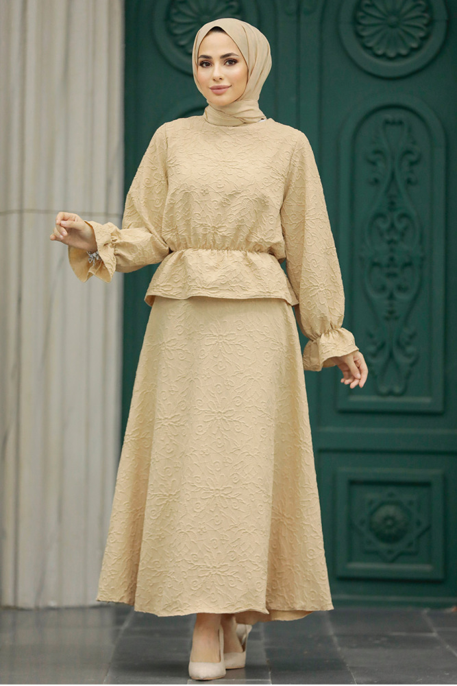 Beige Hijab For Women Dual Suit 31921BEJ - 1