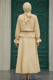 Neva Style - Beige Hijab For Women Dual Suit 31921BEJ - Thumbnail