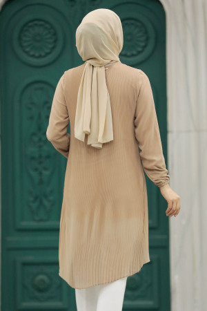 Beige Hijab For Women Tunic 91235BEJ - 4