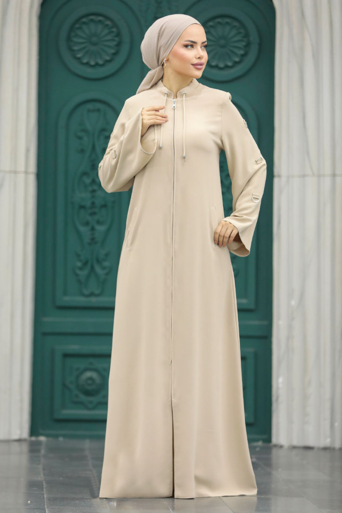 Beige Hijab For Women Turkish Abaya 20030BEJ - 1