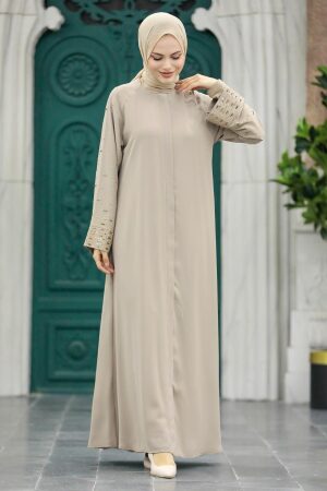Beige Hijab For Women Turkish Abaya 350400BEJ - 2