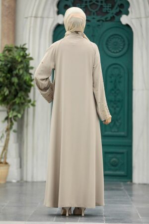 Beige Hijab For Women Turkish Abaya 350400BEJ - 4