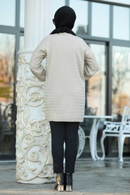 Neva Style - Beige Hijab Knitwear Tunic 2108BEJ - Thumbnail