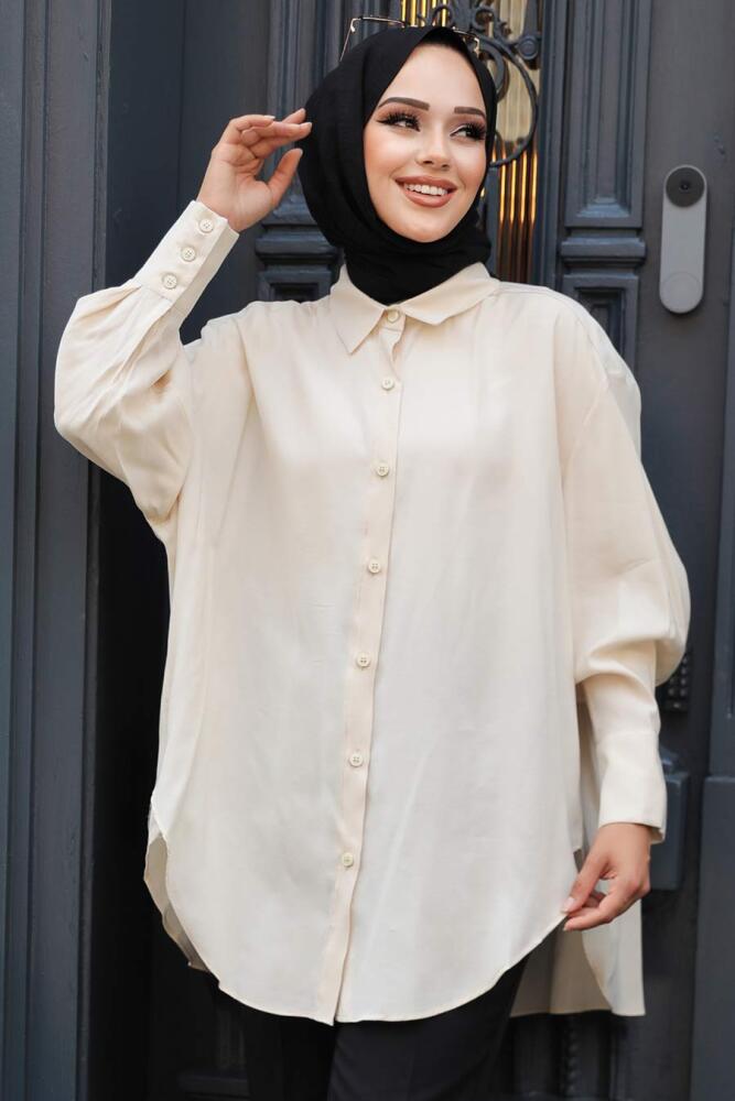 Neva Style - Beige Hijab Turkish Tunic 10236BEJ - 1