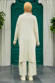 Neva Style - Beige Knitwear Hijab Turkish Dual Suit 34181BEJ - Thumbnail
