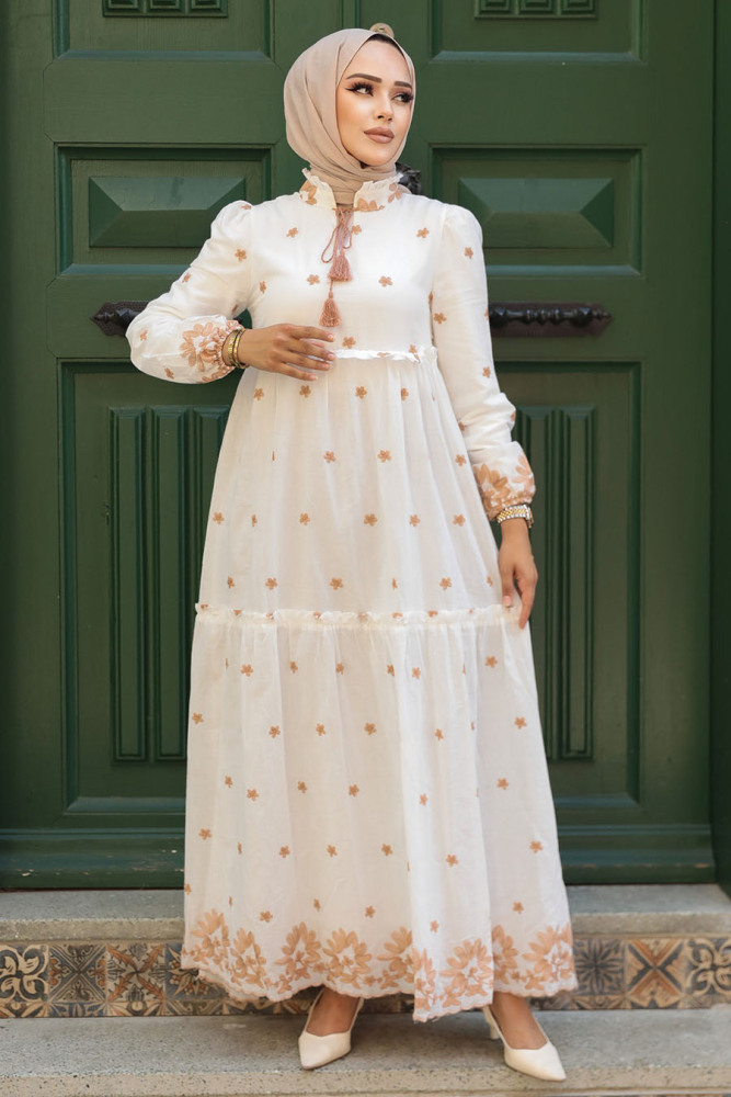 Beige Long Dress 1381BEJ - 2