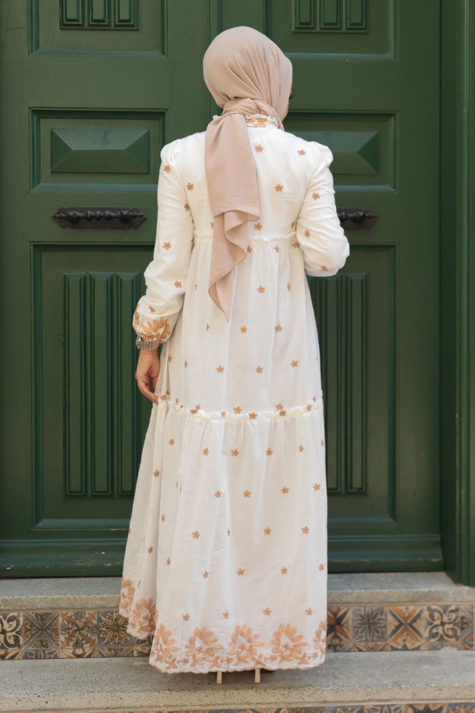 Beige Long Dress 1381BEJ - 4