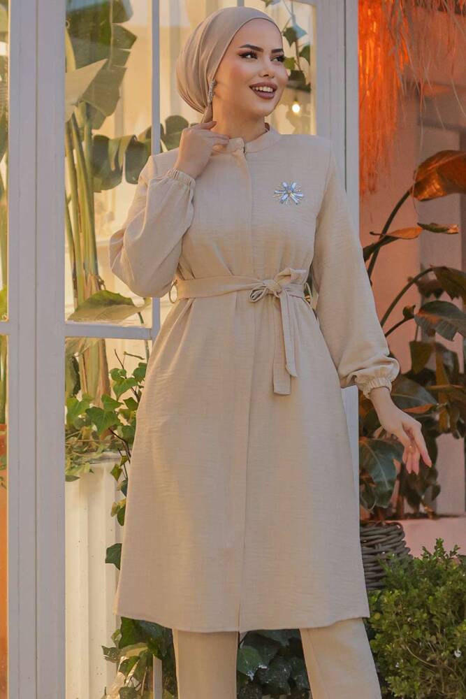 Beige Modest Tunic 646BEJ - 1