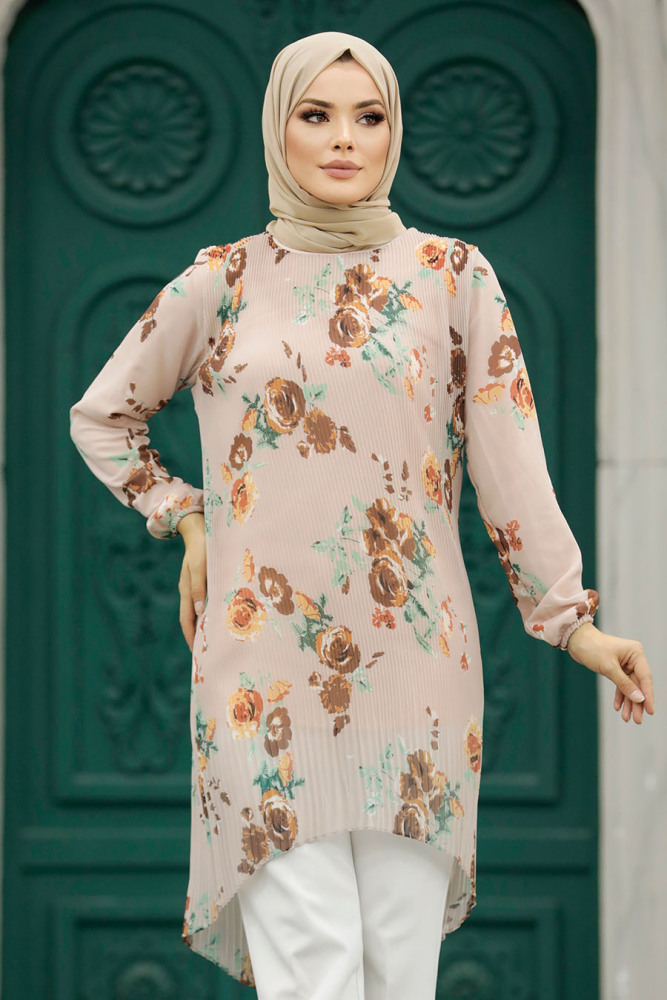 Beige Modest Tunic 91236BEJ - 1