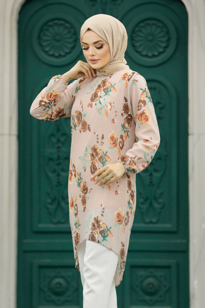 Beige Modest Tunic 91236BEJ - 3