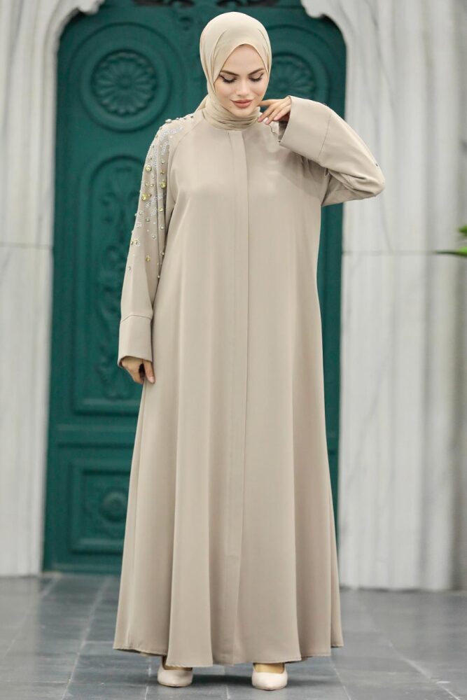 Neva Style - Beige Muslim Abaya 355300BEJ - 1