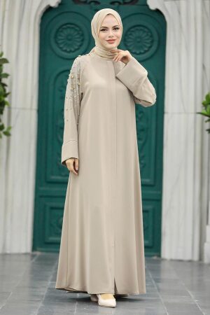 Neva Style - Beige Muslim Abaya 355300BEJ - 2