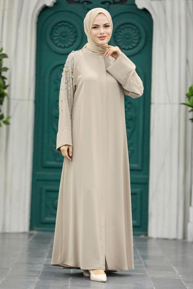 Neva Style - Beige Muslim Abaya 355300BEJ - 2