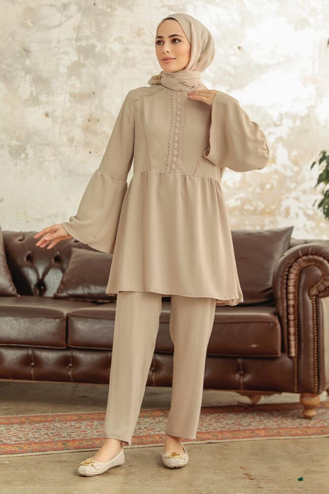 Beige Muslim Dual Suit 6250BEJ - 2