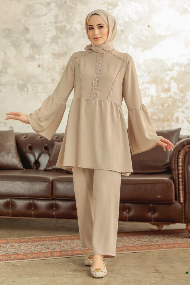 Beige Muslim Dual Suit 6250BEJ - 3