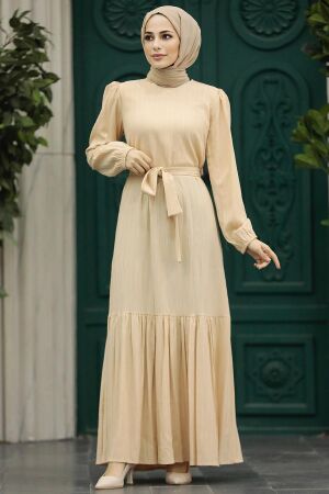 Beige Muslim Prom Dress 5193BEJ - 2