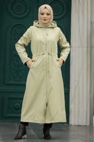 Neva Style - Beige Muslim Trench Coat 5941BEJ - Thumbnail