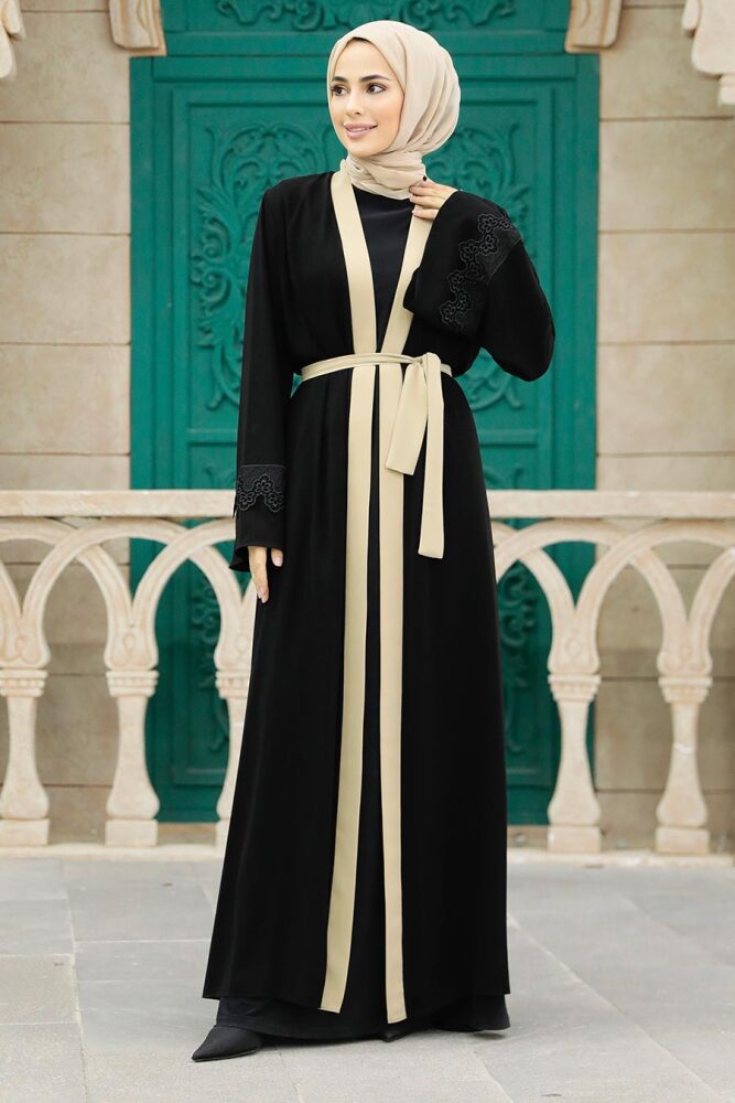 Beige Plus Size Abaya 55440BEJ - 2