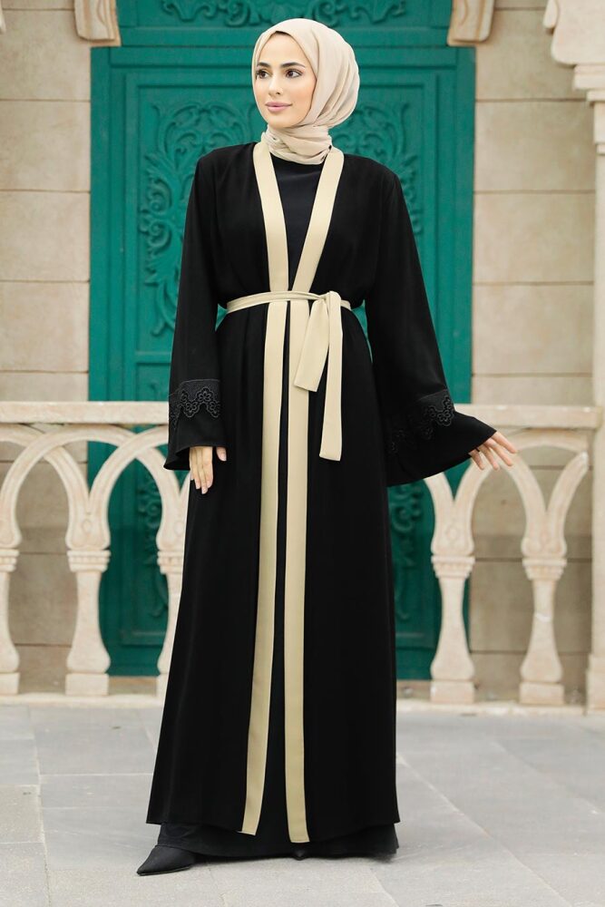Beige Plus Size Abaya 55440BEJ - 3