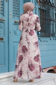 Neva Style - Beige Plus Size Dress 27921BEJ - Thumbnail