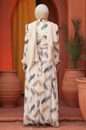 Beige Plus Size Dress 27930BEJ - 4