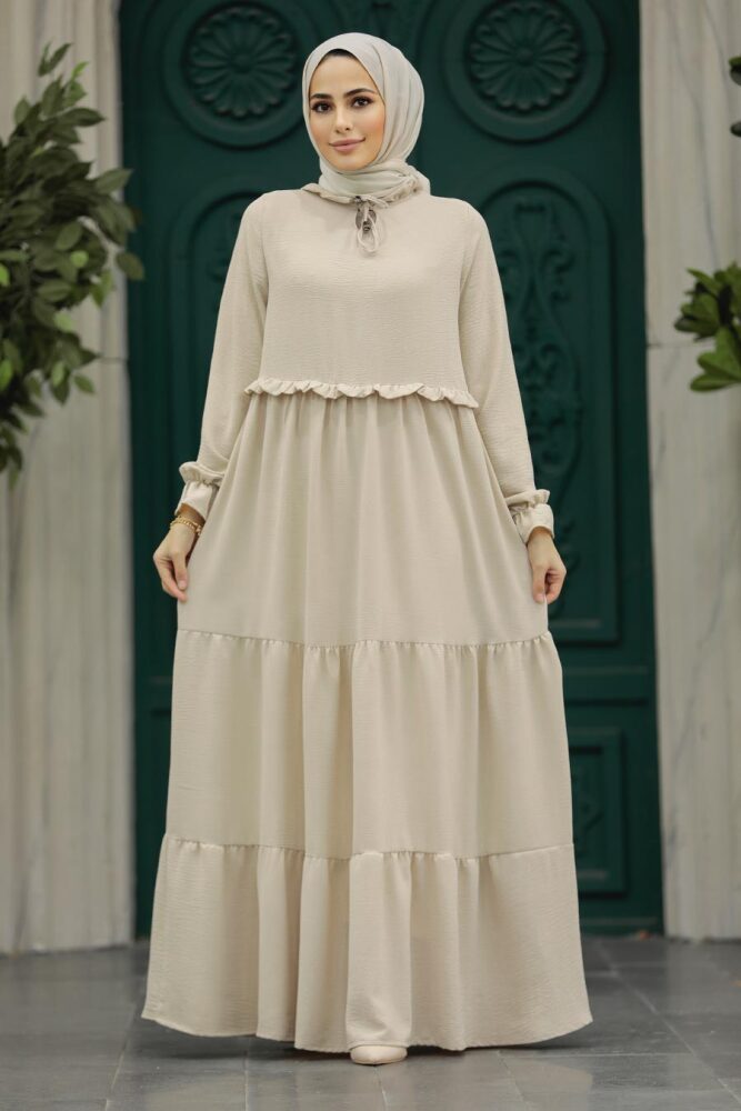 Beige Plus Size Dress 5854BEJ - 1