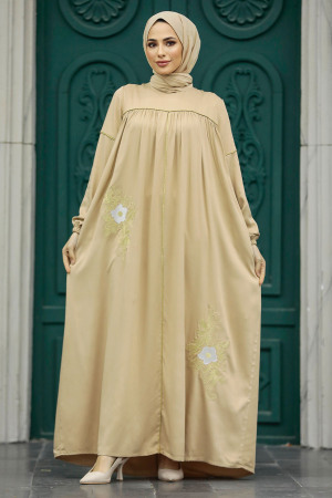 Bej Muslim Dress 8999BEJ - 1