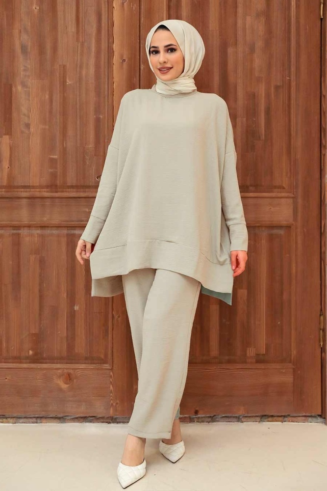 Neva Style - Bej Tesettür İkili Takım 13010BEJ - 1