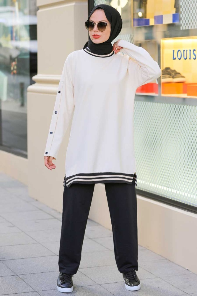 Neva Style - Bej Tesettür İkili Takım 18250BEJ - 1