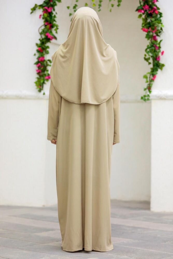  Bej Tesettür Namaz Elbisesi 2306BEJ - 2