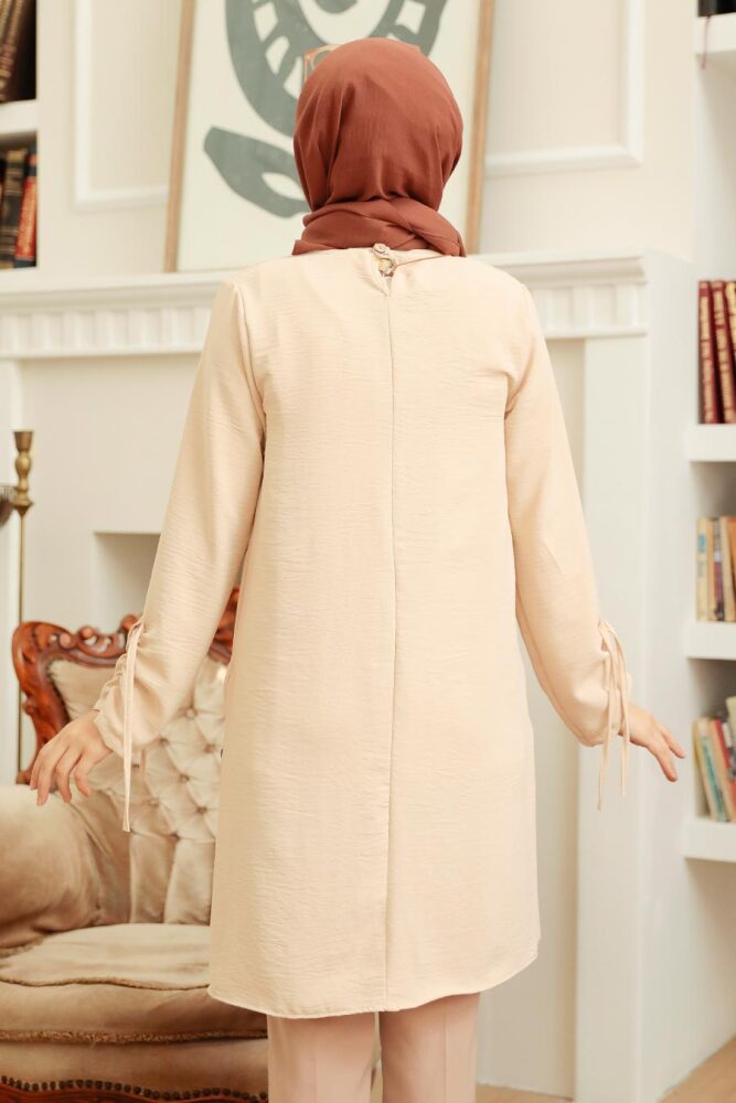 Neva Style - Bej Tesettür Tunik 4044BEJ - 3