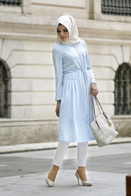 Neva Style - Belden Büzgülü Buz Mavi Kap - 2