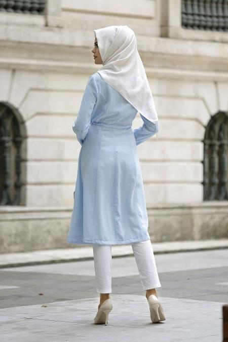 Neva Style - Belden Büzgülü Buz Mavi Kap - 3