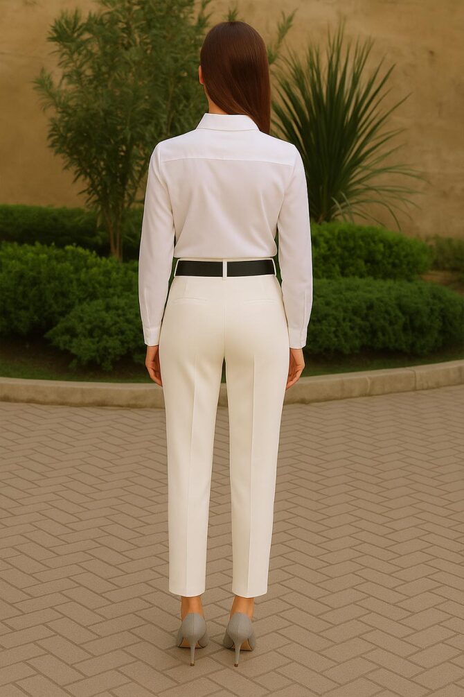 Neva Style - Beyaz Tesettür Pantolon 10681B - 3