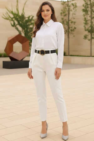  Beyaz Tesettür Pantolon 10681B - NEVA STYLE