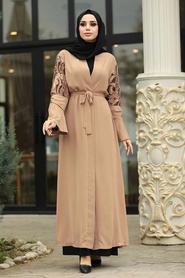 Neva Style - Biscuit Color Abaya Suit 9639BS - Thumbnail