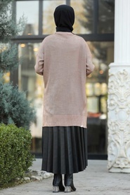 Neva Style - Biscuit Color Hijab Knitwear Tunic 40001BS - Thumbnail