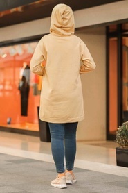 Neva Style - Biscuit Color Hijab Sweatshirt & Tunic 41371BS - Thumbnail