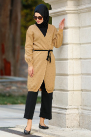 Neva Style - Biscuit Hijab Cardigan 2833BS - Thumbnail