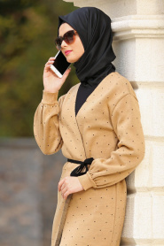 Neva Style - Biscuit Hijab Cardigan 2833BS - Thumbnail