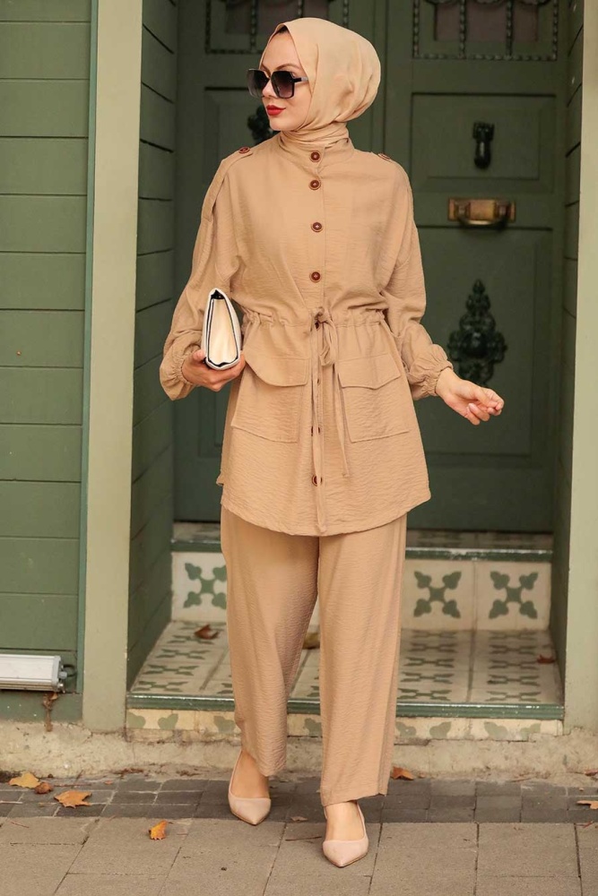 Neva Style - Biscuit Hijab Double Set 51920BS - 1