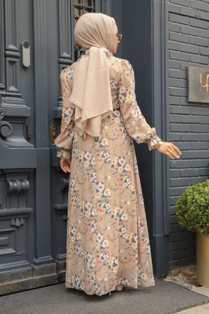Biscuit Hijab Dress 29711BS - 3