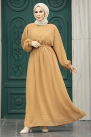 Neva Style - Biscuit Hijab For Women Dress 89621BS - Thumbnail
