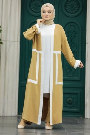 Neva Style - Biscuit Hijab For Women Kimono Triple Suit 30195BS - Thumbnail