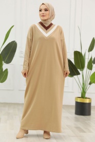 Neva Style - Biscuit Hijab For Women Mercerized Dress 10149BS - Thumbnail