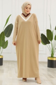 Neva Style - Biscuit Hijab For Women Mercerized Dress 10149BS - Thumbnail