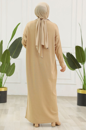 Neva Style - Biscuit Hijab For Women Mercerized Dress 10149BS - Thumbnail