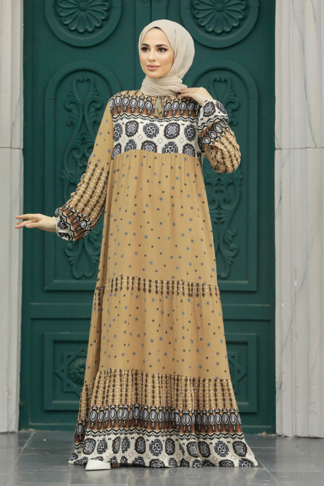 Biscuit Hijab Maxi Dress 50094BS - 2