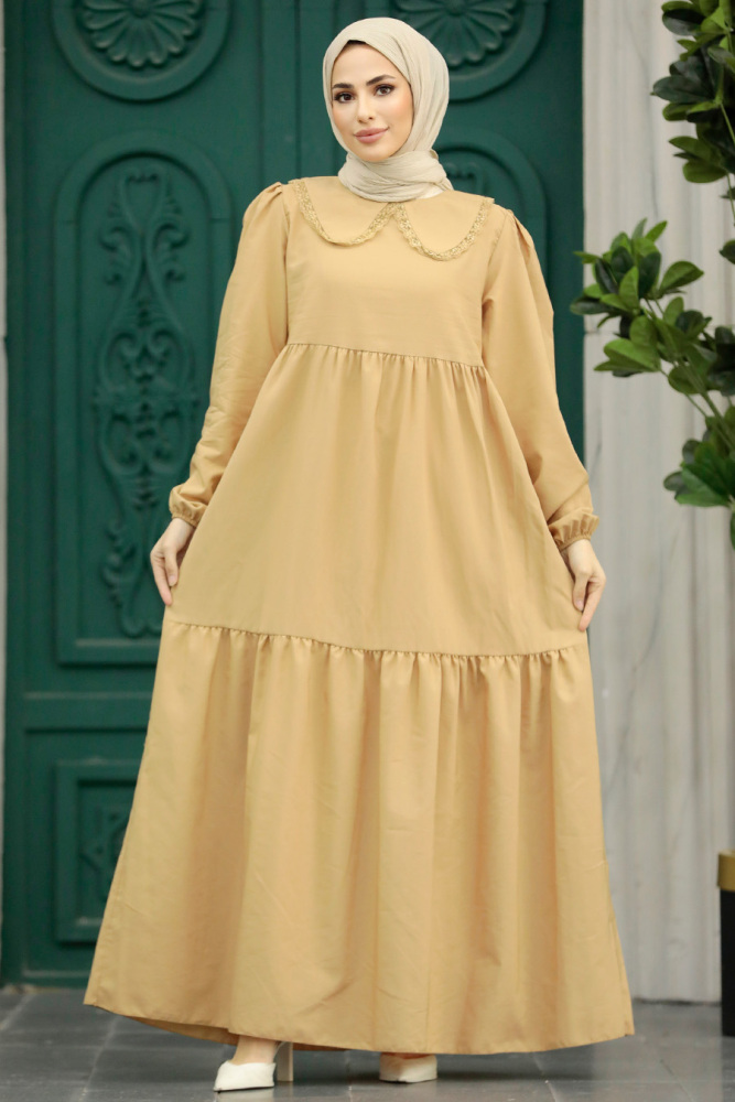 Biscuit Hijab Maxi Dress 57348BS - 3